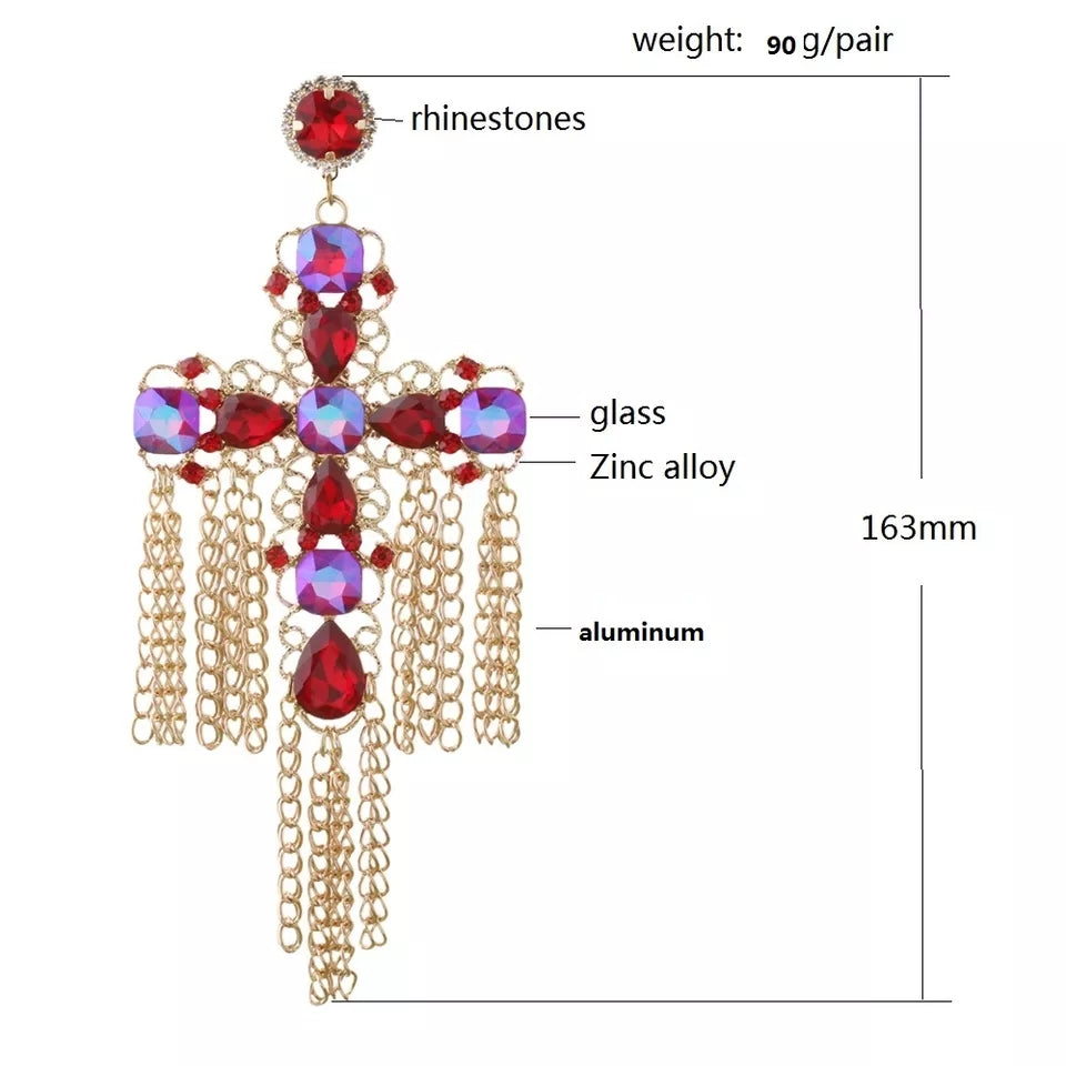 "Cross Me" Rhinestone Earrings