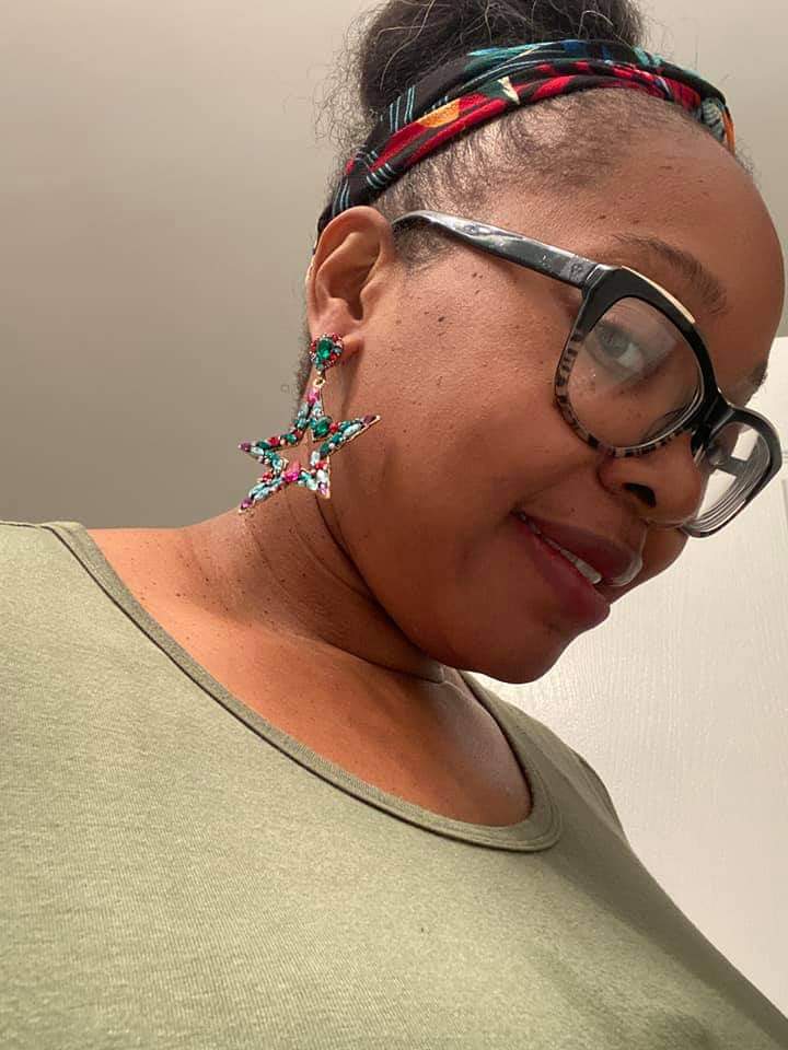 Multi Colored Rhinestone Star Earrings