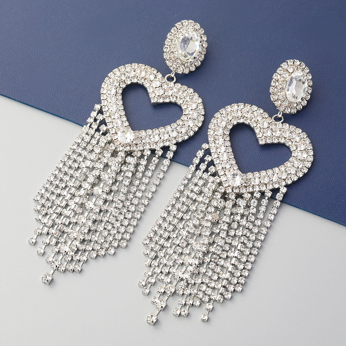 Glammie Heart Rhinestone Earrings