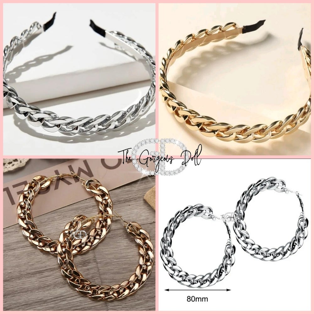 Chain Me Hoops/Headband Set