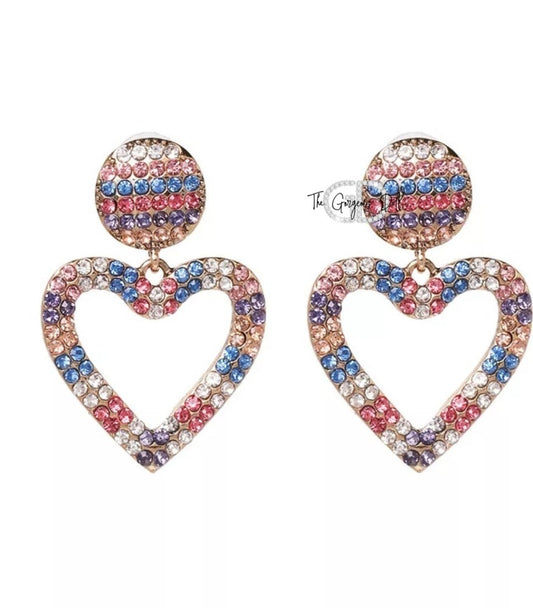 "Heartsee" Rhinestone Earrings