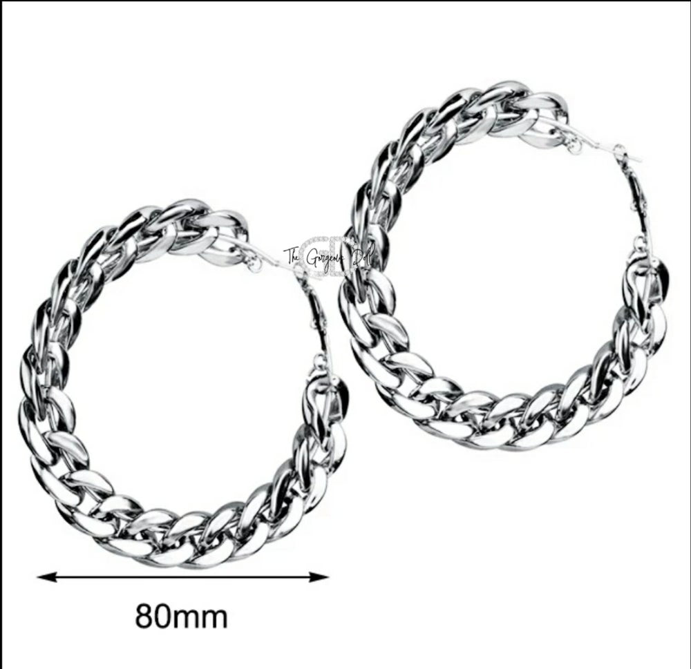 "Chain Me" Hoop Earrings