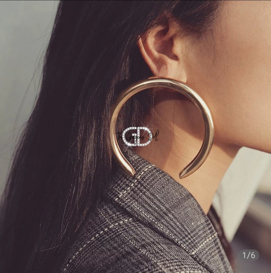 Oversized "Amelia" Stud Hoop Earrings