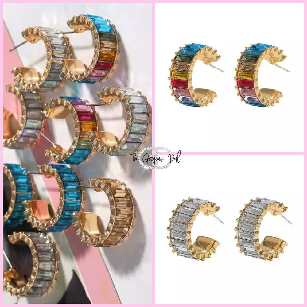 "Huggie" Rhinestone Earrings