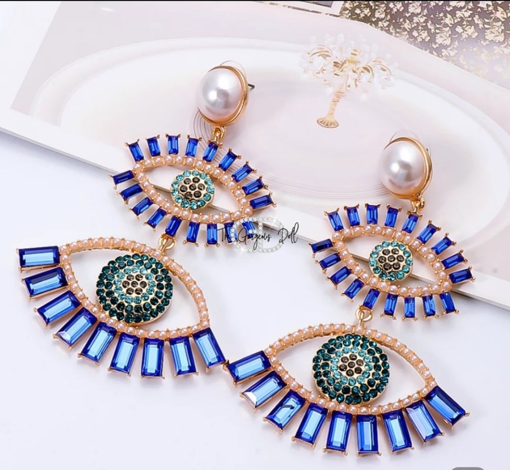 "Drama" Rhinestone & Pearl Earrings