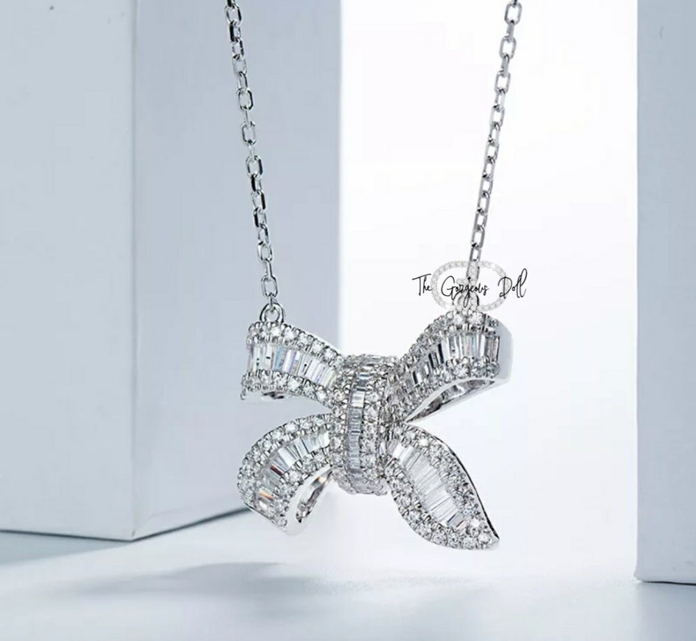 "Shay" Rhinestone Bow Necklace