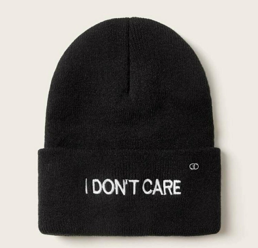 "I Don't Care" Knit Cap
