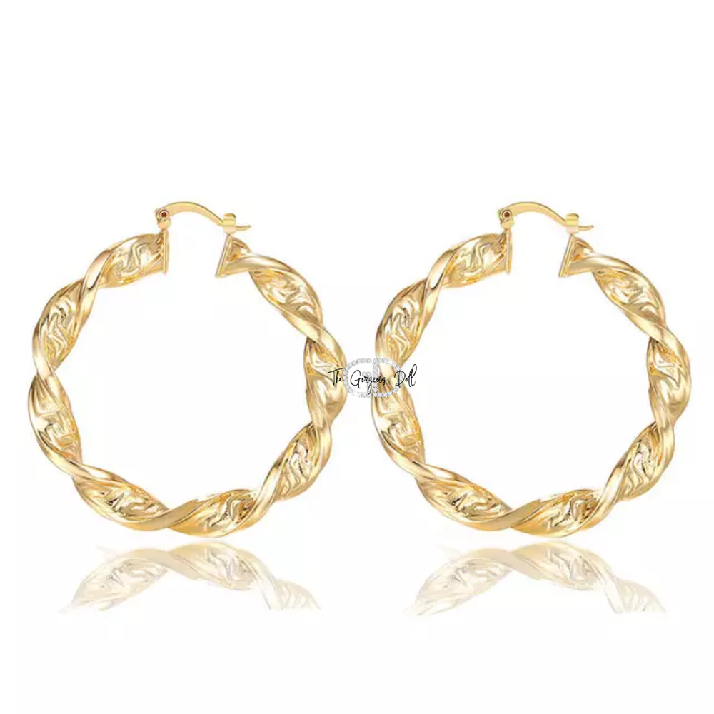 Gold Filled Twisted Hoops