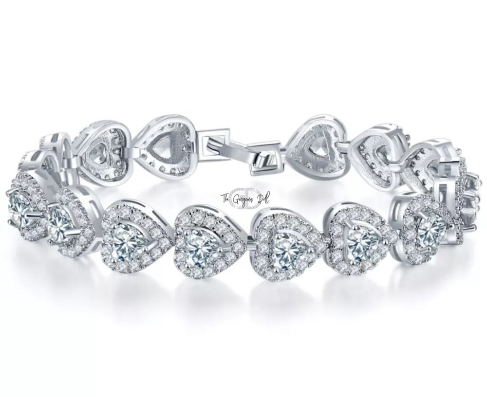 Za Za Heart Tennis Bracelet