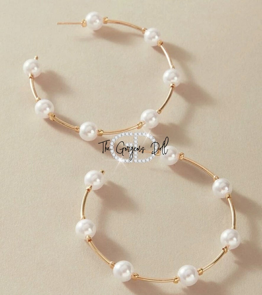 Small Pearl Hoop Earrings