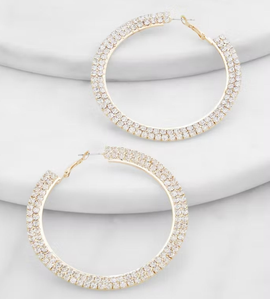 Double Rhinestone Hoops