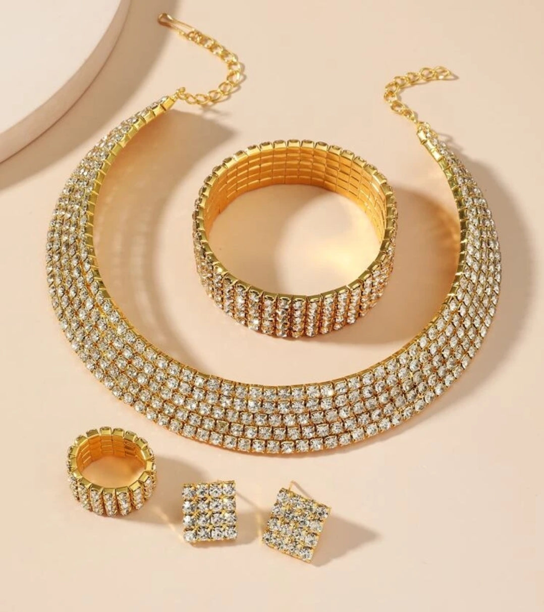 5 Piece Rhinestone Jewelry Set