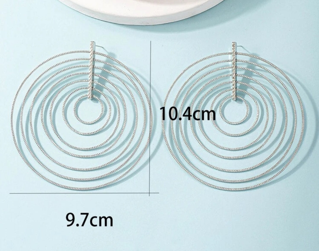 Circle Decor Statement Earrings