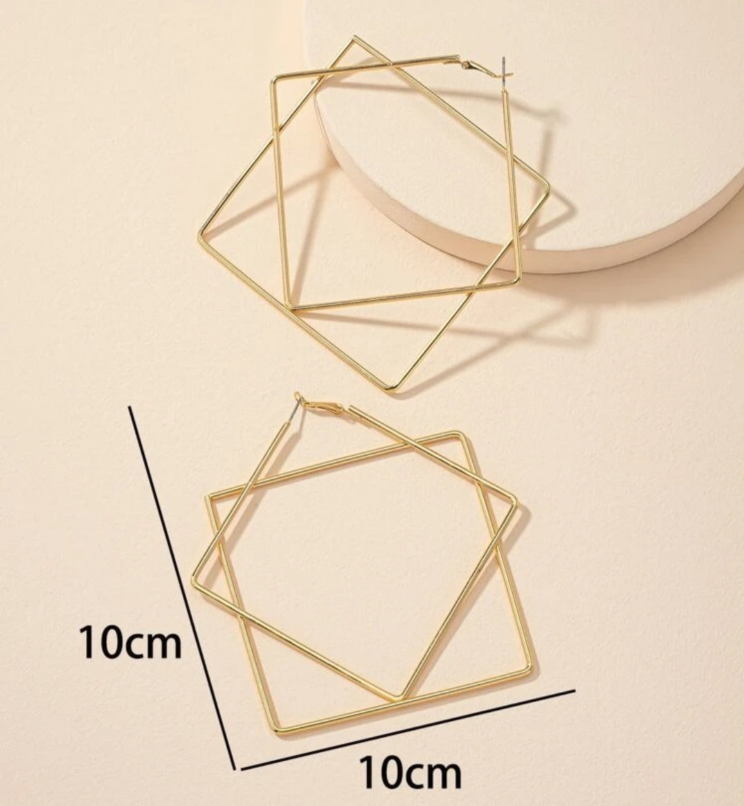 Double Square Statement Earrings