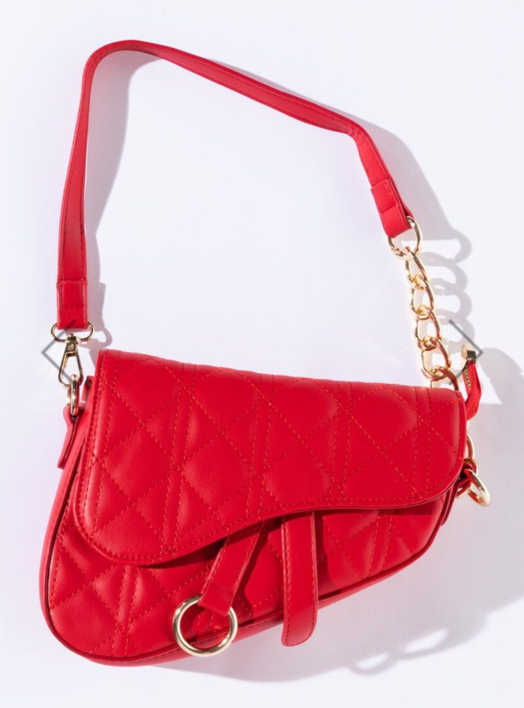 red leather saddle bag handbag — MUSEUM OUTLETS