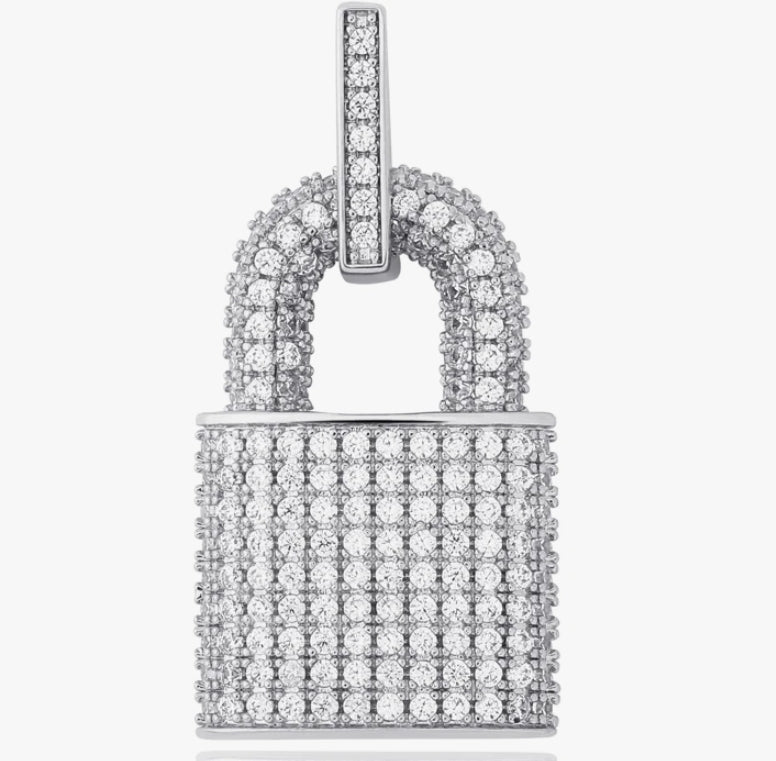 Rhinestone Lock Tennis Necklace