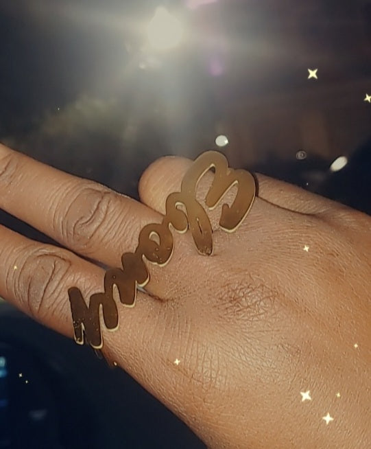 Custom 3 Finger Name Ring