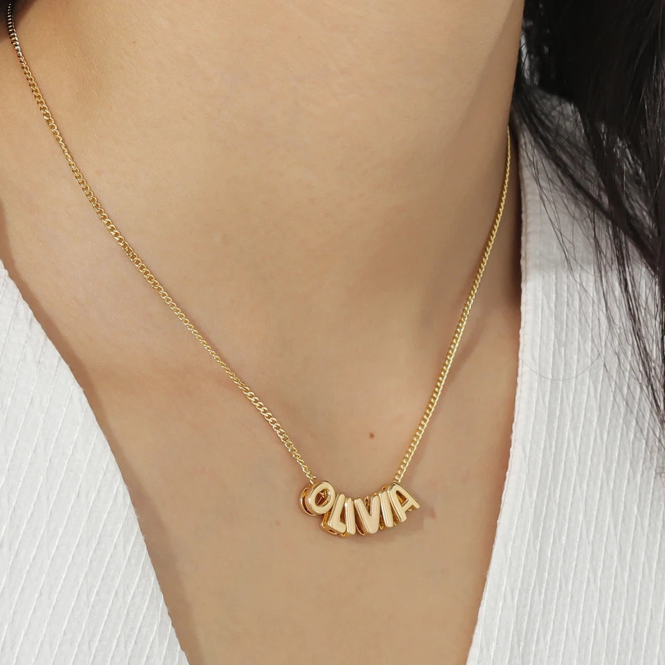 Simple Name Chain Custom Mini Bubble Name Chain – The Gorgeous Doll Boutique
