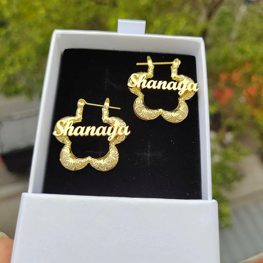 Custom Flower Kiddie Name Hoops