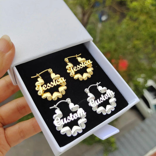 Custom Heart Kiddie Name Hoops