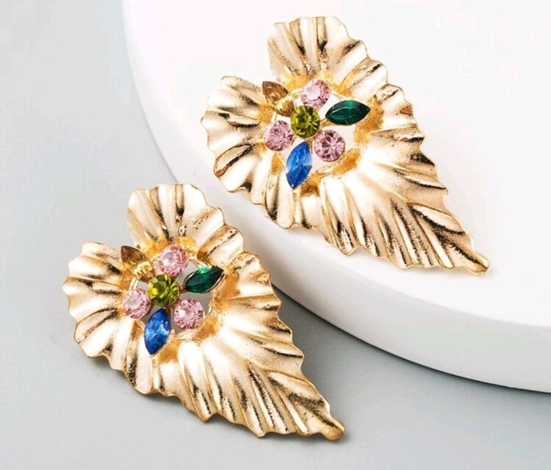 Rhinestone Flower Earrings