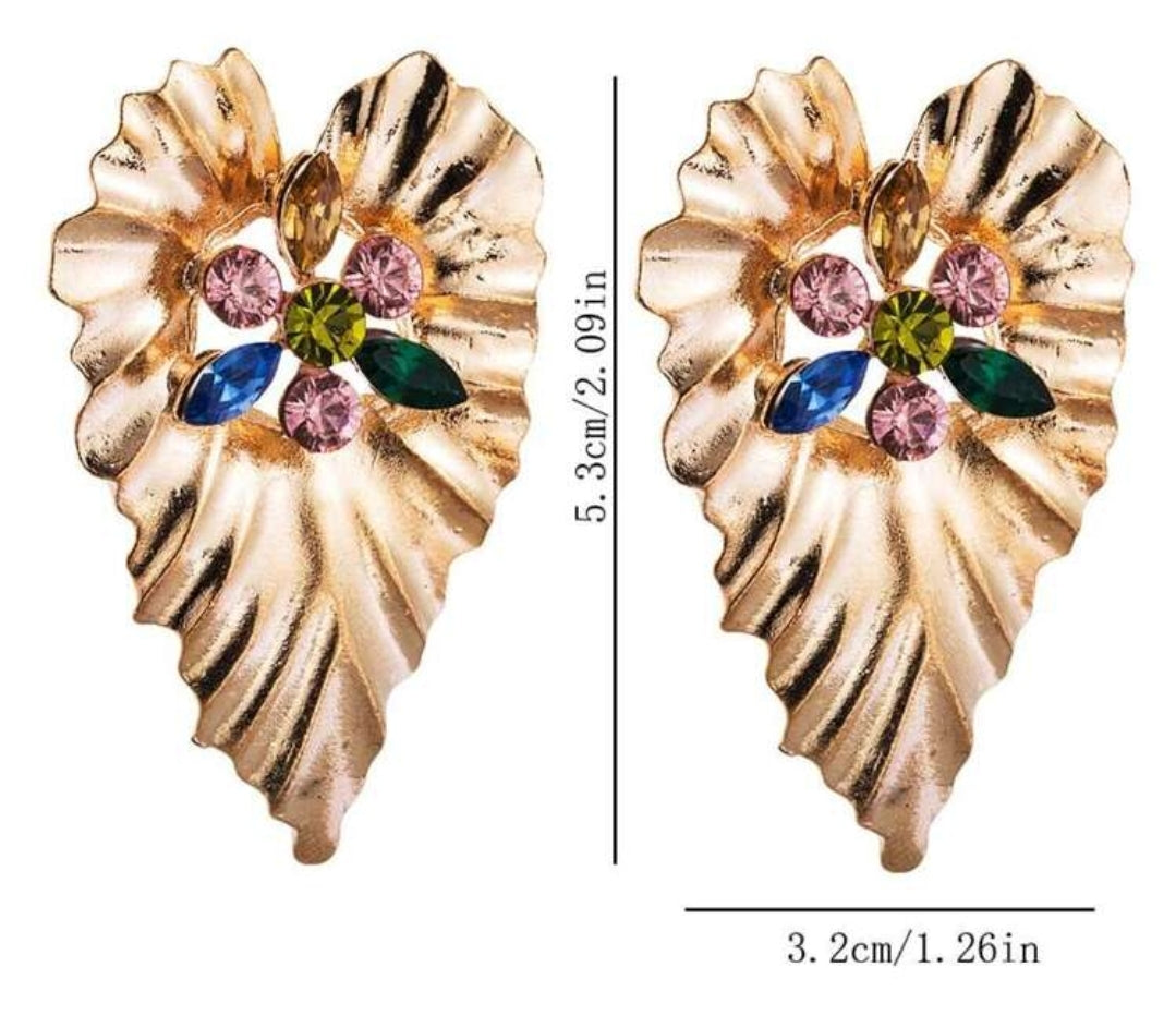 Rhinestone Flower Earrings