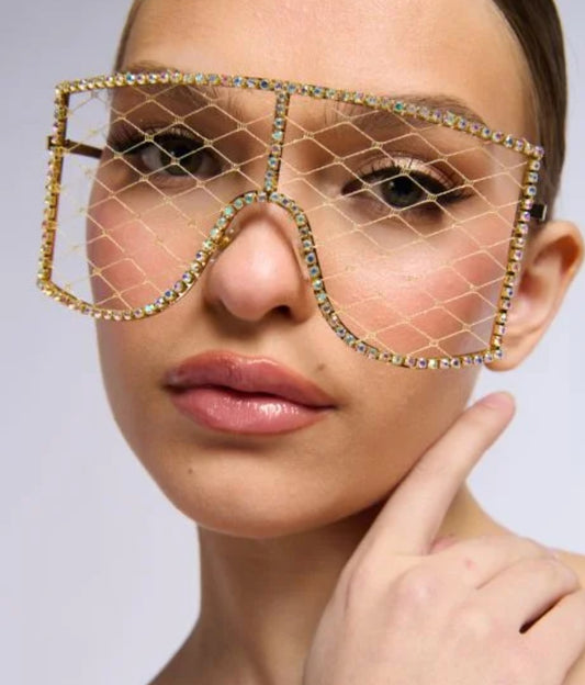 Rhinestone Netted Frames