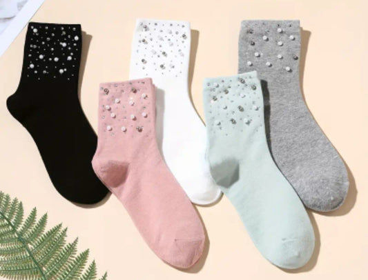Rhinestone & Pearl Socks