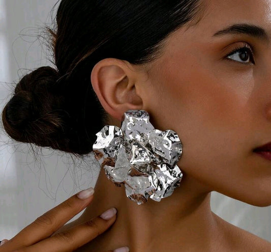 Oversized Flower Stud Earrings