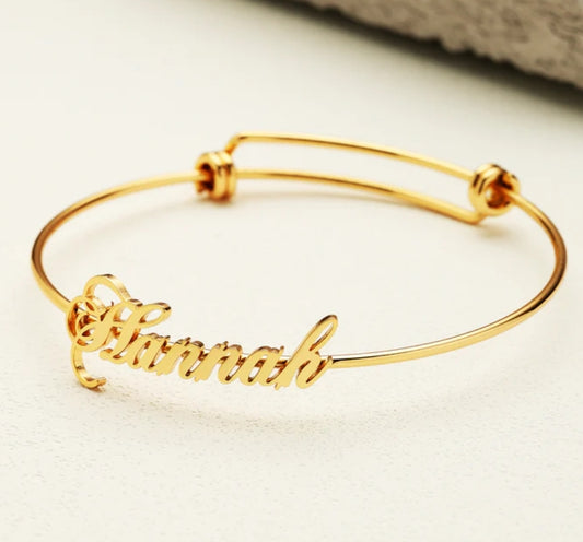 Custom Adjustable Name Bangle
