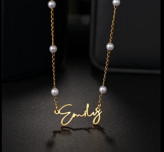 Pearl Custom Name Necklace