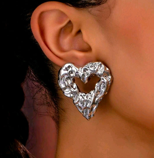 Wavy Heart Studs
