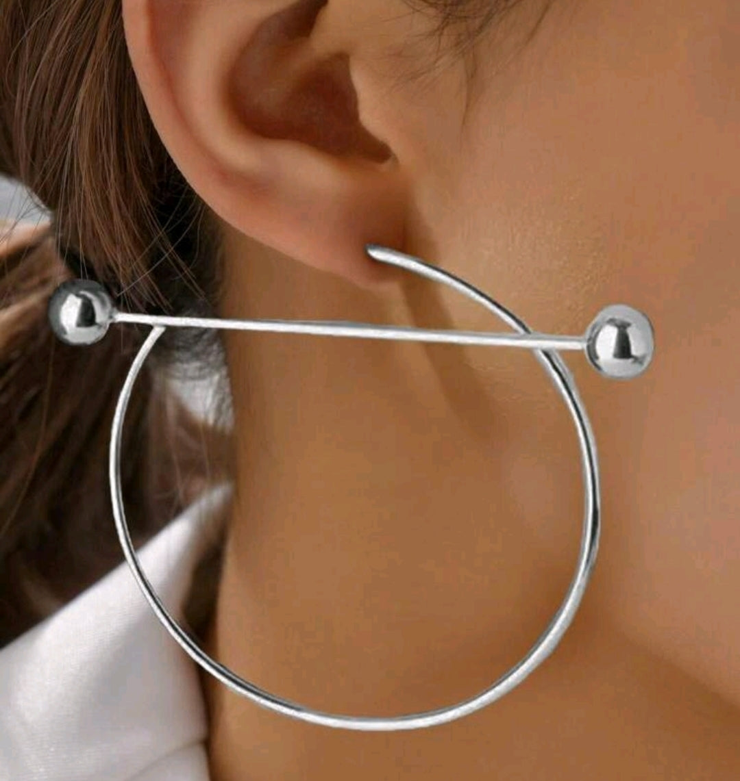 Barbell Hoop Earrings
