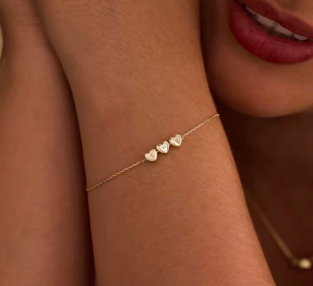 Mini Heart Initial Necklace/Bracelet