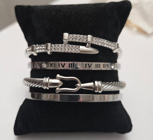 Silver Bracelet Stack (A)