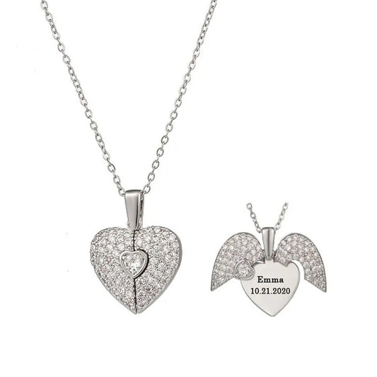 Custom Rhinestone Heart Necklace