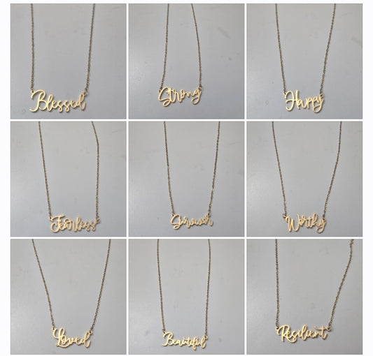 Words Of Affirmation Necklaces