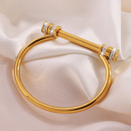 Rhinestone Horseshoe Bangle