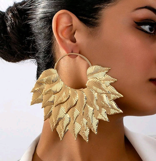 Oversized Leaf Hoops