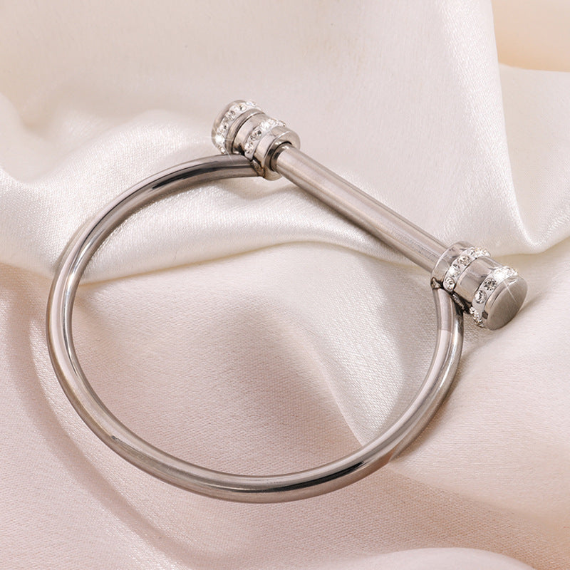 Rhinestone Horseshoe Bangle