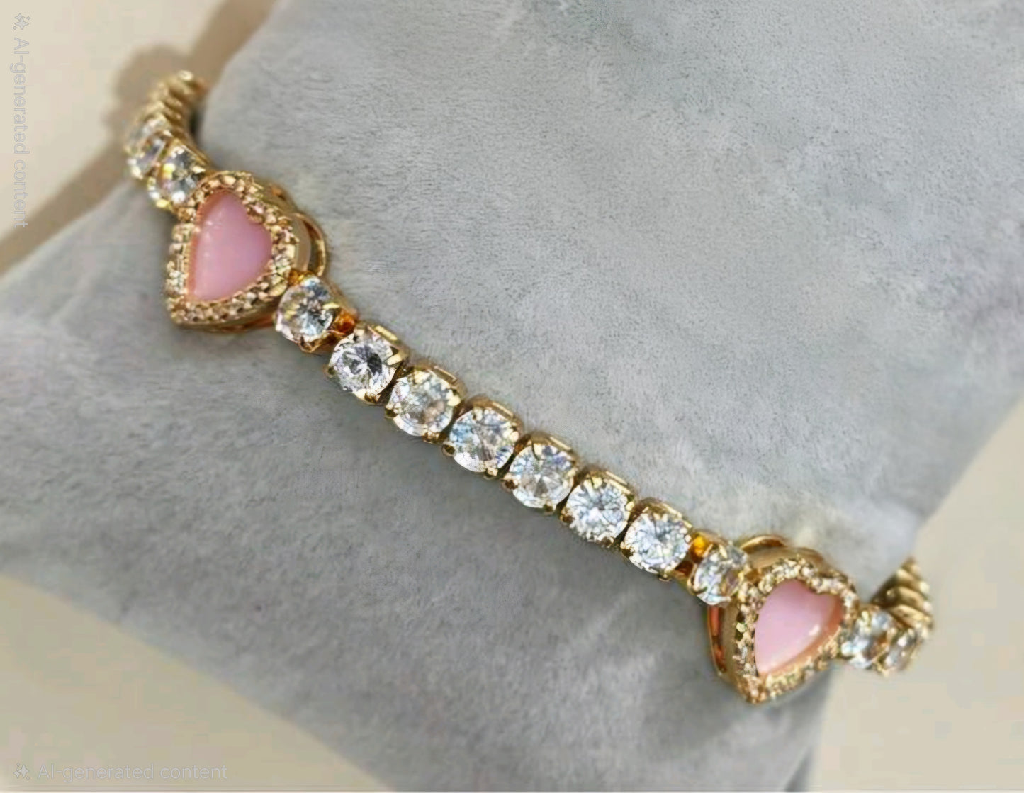 Gorgeous Rhinestone Heart Bracelet