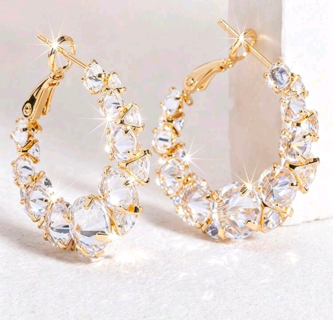 Glamour Rhinestone Hoops