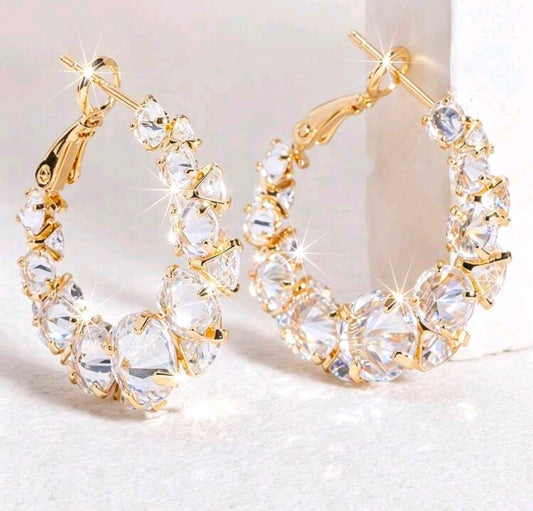 Glamour Rhinestone Hoops