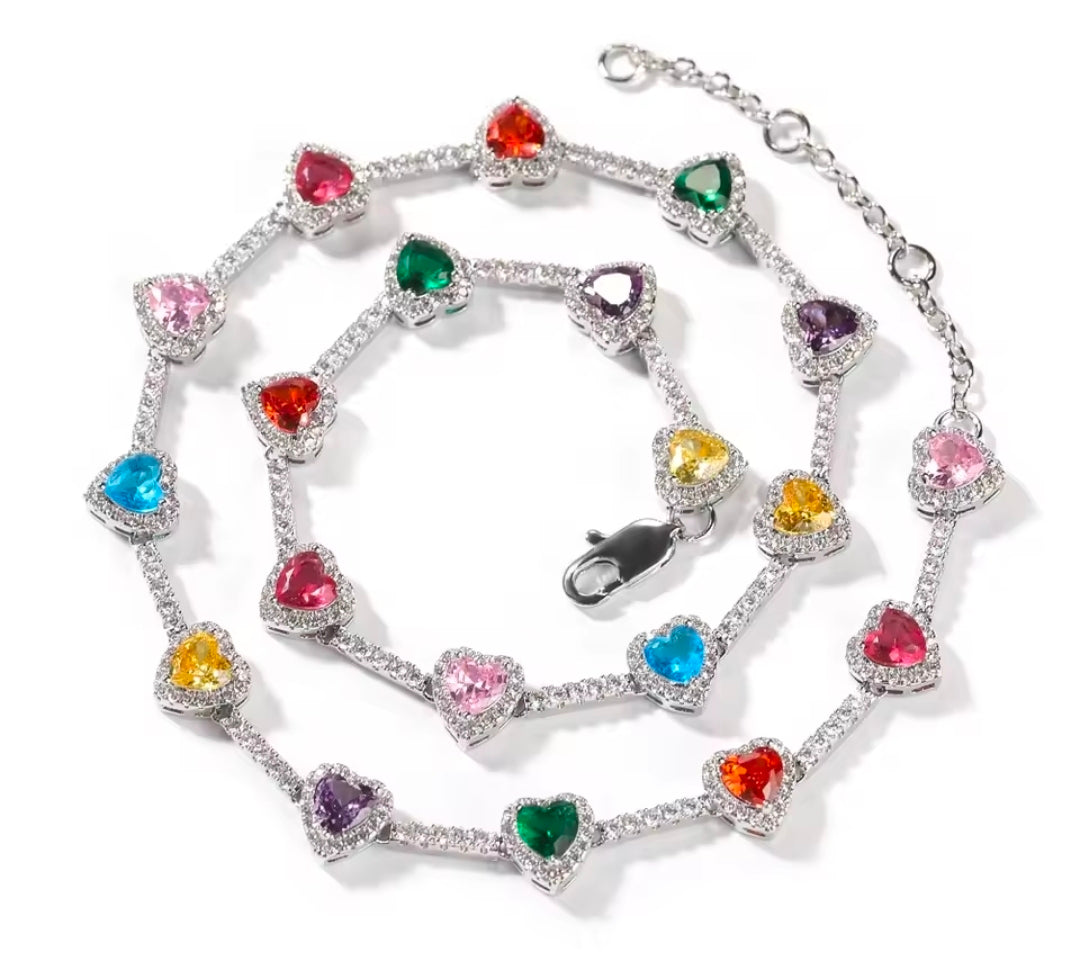 Prissy Heart Necklace/Bracelet Set