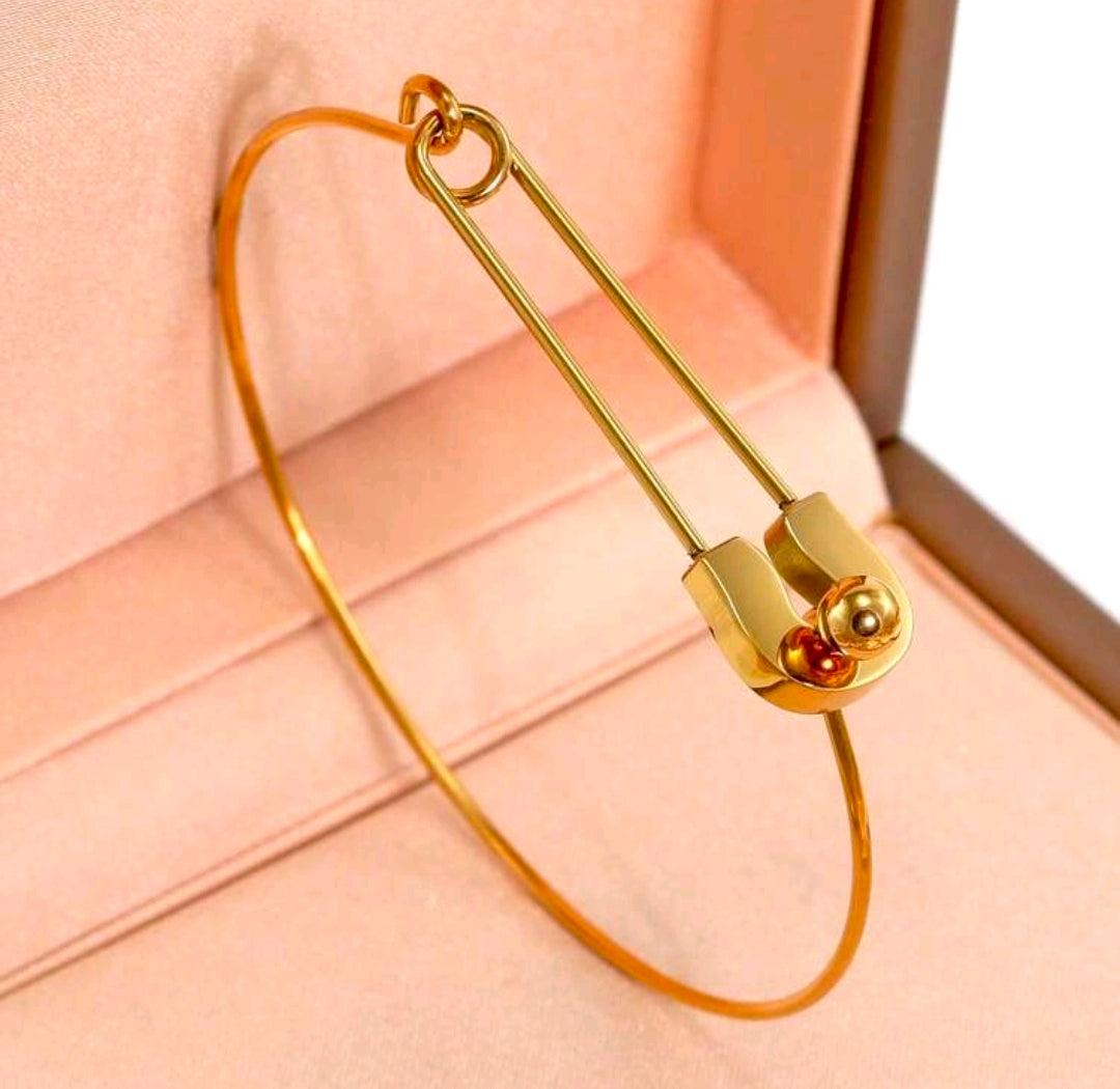Safety Pin Bangle Bracelet