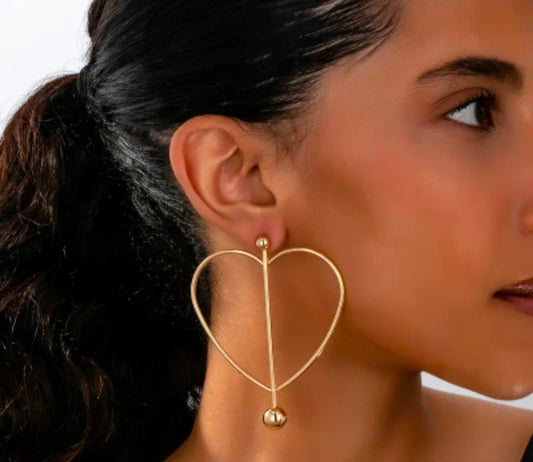 Heart Barbell Earrings