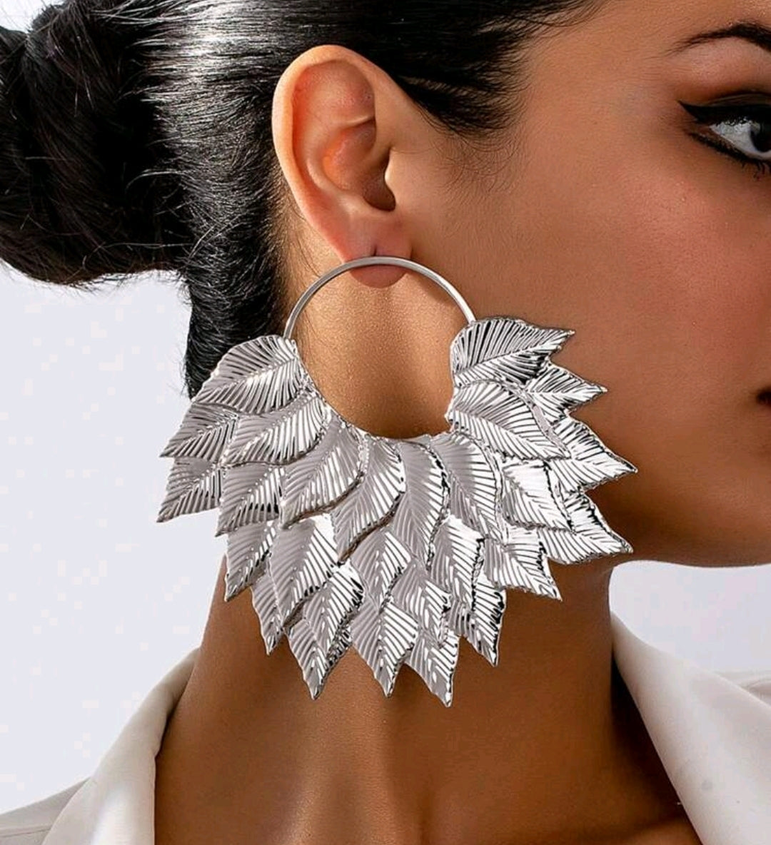 Oversized Leaf Hoops