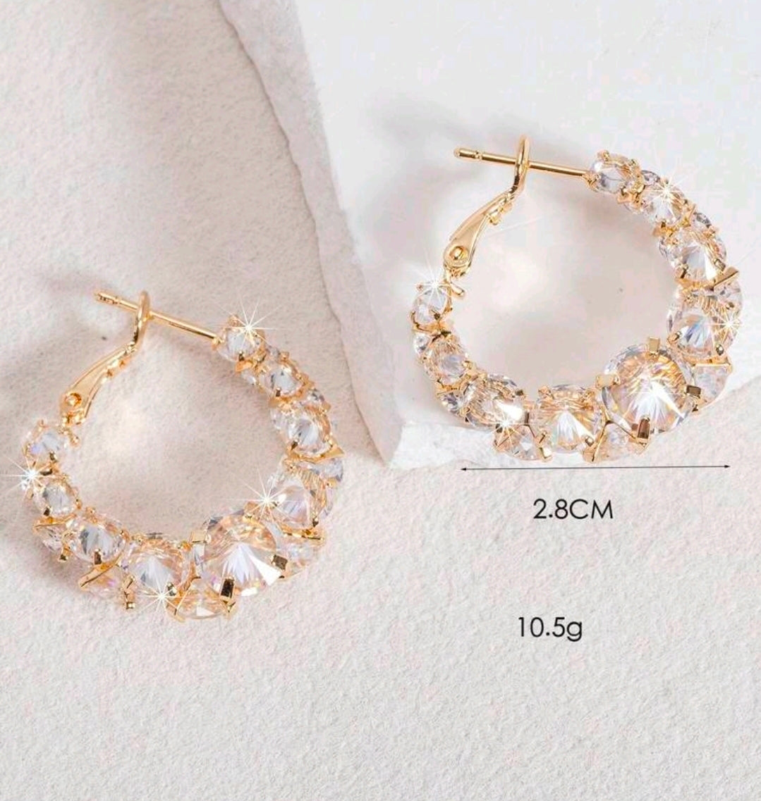 Glamour Rhinestone Hoops