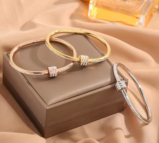 Rhinestone Nugget Bangle Bracelet