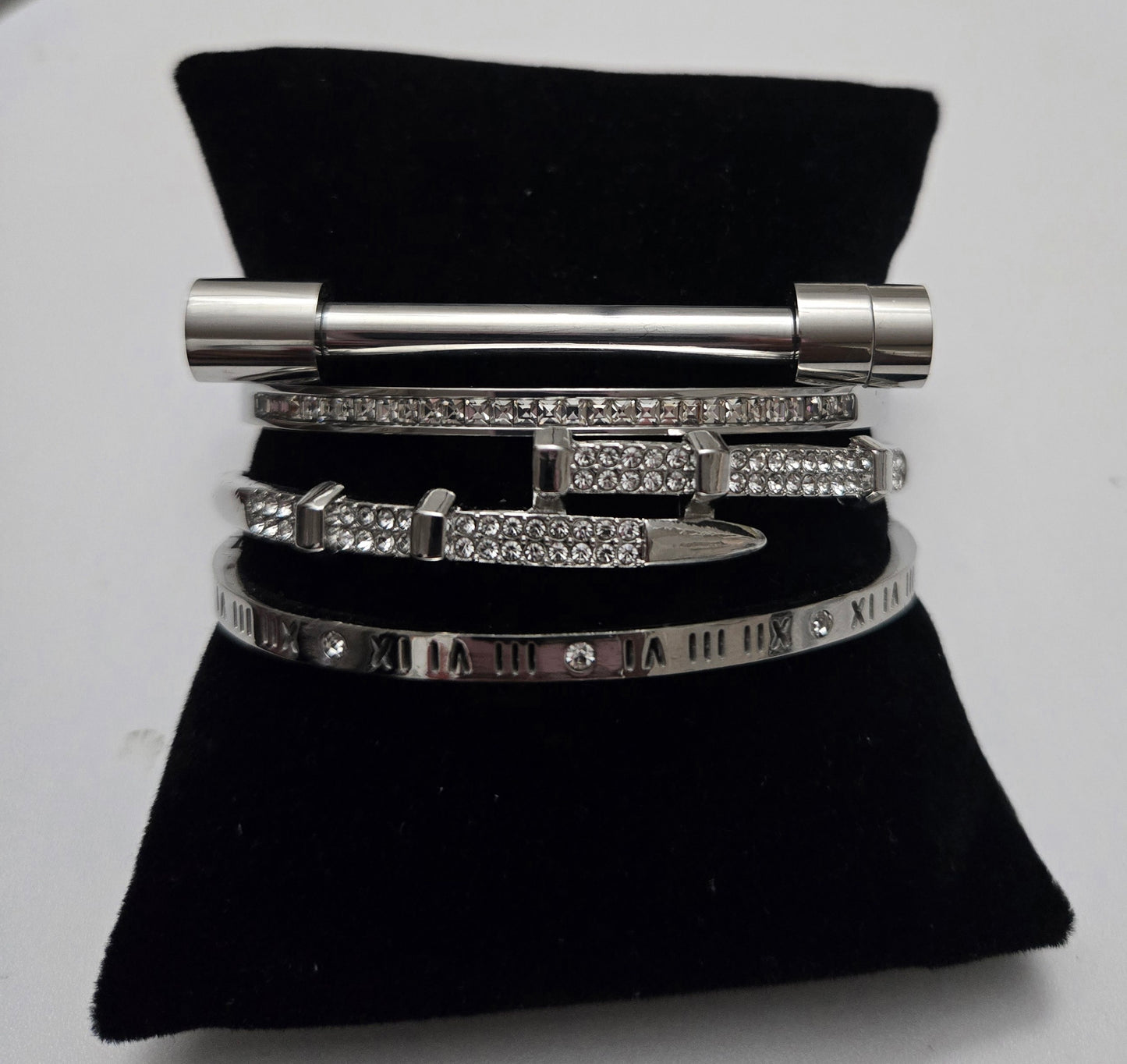 Silver Bracelet Stack (D)
